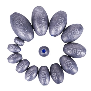 Plombs de pêche en forme d'œuf de 1g à 200g, en forme d'olive, avec trou de connexion en plastique, pour la pêche en gros - Product Image 1