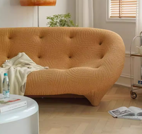 Juego de Sofás Cuadrados Seashell, Diseño Egipcio Moderno, Cuero Genuino Azul, Sofá Modular de 3 Plazas para Sala de Estar, Muebles para Villa