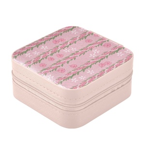 Hawaiian Custom Puakenikeni Luxury Women's Fashion Eco-Friendly Jewelry Organizer Box Compliant Cosmetic Jewelry Bags & <b>Cases</b> - Product Image 2