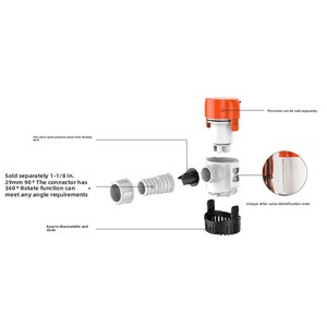 <span class=keywords><strong>Pompe</strong></span> centrifuge submersible <span class=keywords><strong>automatique</strong></span> à capteur électronique pour drainage des eaux usées, haute pression, petite taille, en plastique technique - Product Image 4