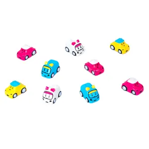 QS дешевая мини-мультяшная Модель автомобиля игрушки Пластиковые Мультяшные Разноцветные детские милые игрушки для автомобиля подарок для детей