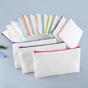 Letter Pattern Blank DIY Canvas Cotton Fashion Pencil Case Makeup Pouch Multi-Purpose Travel Toiletry Zipper Cosmetic <b>Bag</b> - Product Image 3