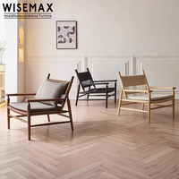 WISEMAX FURNITURE Mobilier de salon moderne canapés chaise en bois chaise d'appoint en rotin accoudoir en bois massif chaise de lecture pour la maison