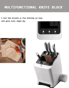Commercial Grade Food Knife Block Set Plastic Housing Kitchen Sterilization Rack Ergonomic <b>Button</b> Wholesale Holder SKD005 Knife - Product Image 4