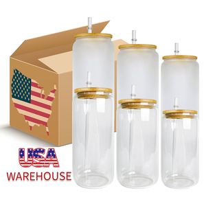 Us Warehouse 12Oz 16Oz 20Oz Blank Sublimation <b>Beer</b> Glasses Clear Frosted Can Shaped Cup Iced Coffee Soda Pop Glass Mug - Product Image 3