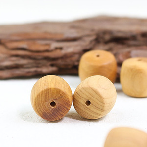 Perles en bois de cyprès Cliff, 13x14mm, perles en vrac pour bracelets DIY, bijoux bouddhistes, accessoires artisanaux - Product Image 2