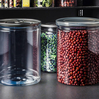 Bocal cylindrique en plastique PET transparent personnalisé avec anneau de traction pour l'emballage des aliments bocaux de beurre d'arachide