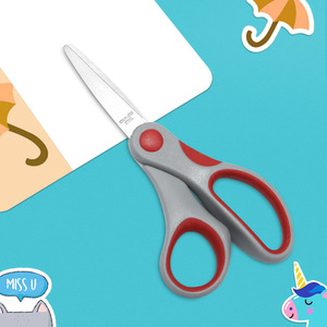 Children Scissors Stainless Steel Straight Head Reddish Gray Home Use Office Cutting Tools Bulk Size - Product Image 4