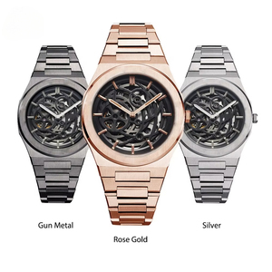 Reloj mecánico esqueleto de acero inoxidable completamente automático para hombre 2025, multifuncional, OEM, ODM, logotipo personalizado, hueco luminoso - Product Image 5