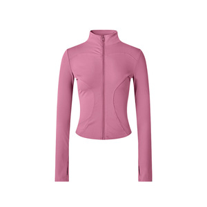 Veste de sport à manches longues pour femme, avec fermeture éclair, pour le fitness, le yoga, haut de sport chaud, vêtements de sport pour la course à pied, vêtements de sport pour le cyclisme - Product Image 1