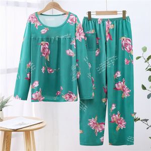 <span class=keywords><strong>ชุด</strong></span>นอนผู้หญิง, ผ้าไหมนมแขนยาวขนาดใหญ่พิเศษใส่<span class=keywords><strong>อยู่</strong></span><span class=keywords><strong>บ้าน</strong></span> XL-4XL - Product Image 4