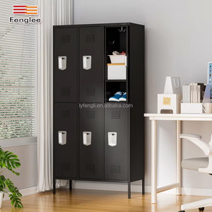 Vente en ligne : Casier de rangement métallique à 6 portes avec pieds, idéal pour bureau ou vestiaire de salle de sport, conception en kit - Product Image 4