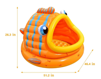 Piscine gonflable pour bébé avec ombrage, piscine gonflable pour enfants avec auvent pour la baignade en intérieur et en extérieur, flotteurs pour tout-petits de 3 à 48 mois
