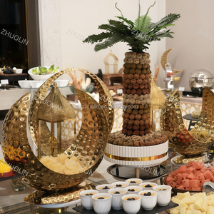 Ornate Catering Marmite Hammered Gold Hot Serving Chaffer Arabic-Chafing-<strong>Dish</strong> for Wedding Zaffa Buffet Hotel Ramadan <strong>Iftar</strong> <strong>Iftar</strong> - Product Image 3