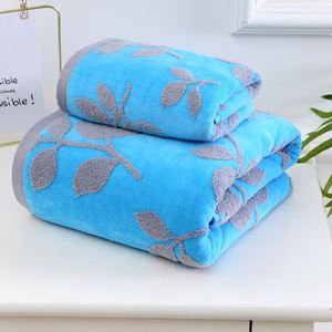 Serviette de plage, de visage et de bain en coton ultra-doux et de haute qualité, à poils coupés, très absorbante, avec motif jacquard, idéale pour l'hôtel - Product Image 1