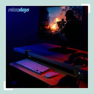 Soporte deslizante para teclado con almacenamiento para ratón y teclado, bandeja extensible para debajo del escritorio con abrazadera estable. - Product Image 5