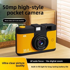 Cámara Digital Compacta 4K de 50MP con Zoom 16X, Resistente al Agua y a los Golpes, para Uso en Exteriores, Cuerpo Amarillo y Negro - Product Image 2
