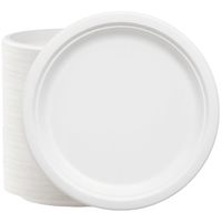 Assiettes en bagasse de canne à sucre 6 et 9 pouces, assiettes jetables compostables pour la restauration