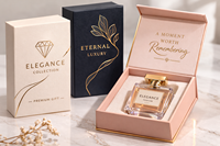 Boîte cadeau de luxe pour cosmétiques, 100 MOQ, élégante, en papier, magnétique, pour parfum, avec logo en relief, sérigraphié, doré ou argenté, pour emballage cadeau
