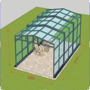 Pérgola Triangular Motorizada con Revestimiento de Vidrio Templado Retráctil, Diseño Moderno, Impermeable, para Exteriores, para Villa o <span class=keywords><strong>Piscina</strong></span> - Product Image 6