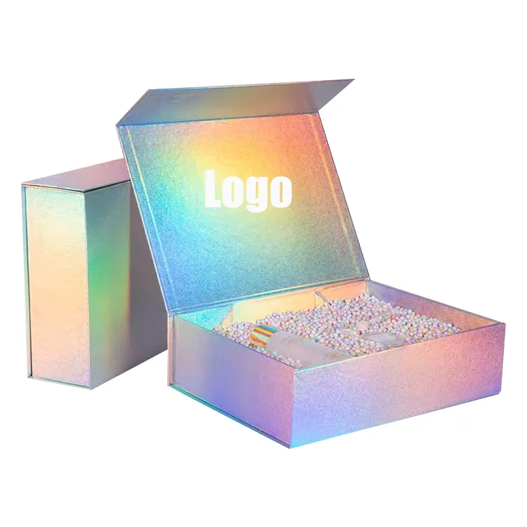 Custom Caixa Cajas Holografica Magnetic Pr Box Packaging Cosmetic Cardboard Gift Pr Holographic Packaging Box