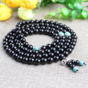 Ebony Buddhist Prayer <b>Beads</b> <b>Bracelet</b> 108 <b>Beads</b> Tassel Design Unisex Jewelry Gift - Product Image 2