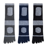 Chaussettes de sport en coton à cinq doigts pour hommes, respirantes, séchage rapide, mi-mollet, pour activités de plein air, alpinisme, randonnée, basketball