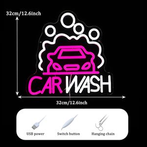 Car Wash Neon <b>Sign</b> LED indoor hanging ambient light shop <b>sign</b> wall decoration light entrance indicator light luminous <b>sign</b> 5/12v - Product Image 2