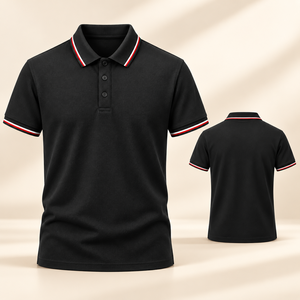 Camiseta Polo para Hombre con Cuello en Contraste, Manga Corta, Algodón Piqué, Informal, Uniforme de Equipo, Proveedor de Ropa con Logotipo Personalizado - Product Image 3