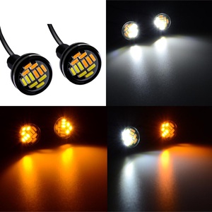 Car Eagle Eye Light 23mm 4014 12SMD Dual Color Turn Signal Daytime Running Light Spot Lamp Backup Motorcycle Parking Lamp DRL - Product Image 5