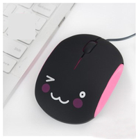 Mini taille USB filaire cordon rétractable dessin animé CuteCompact Mouse