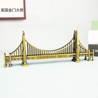 Caliente San Francisco Golden Gate Bridge modelo arquitectónico artesanías de Metal recuerdos turísticos de Estados Unidos logotipo láser plateado decorar