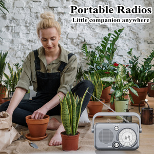 แฟชั่นย้อนยุคแบบพกพา BT วิทยุ /AM เครื่องเล่น MP3 USB/TF แบตเตอรี่แบบชาร์จไฟได้ในตัวบ้านเดินทางเดินป่ากลางแจ้ง - Product Image 2