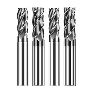 60 HRC square Endmill-4 Flute endmills untuk memotong lapisan nanotech bar kekerasan tinggi material 60HRC