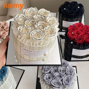 AM-PFE17A Ammy Bouquet <span class=keywords><strong>de</strong></span> fleurs immortelles Rose préservée pour la Saint-Valentin et la fête des mères Cadeaux Boîtes <span class=keywords><strong>de</strong></span> cadeaux <span class=keywords><strong>de</strong></span> Noë<span class=keywords><strong>l</strong></span> - Product Image 3