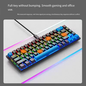 Clavier de jeu mécanique K68 avec rétroéclairage RGB pour ordinateur, ordinateur portable, bureau, clavier filaire pour jeux - Product Image 4