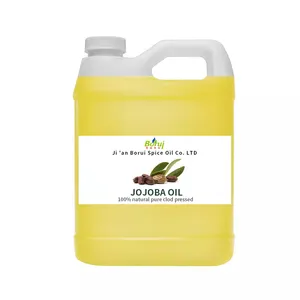 Vente en gros, huile de support naturelle Pure, huile de Jojoba biologique dorée pressée à froid pour les soins de la peau