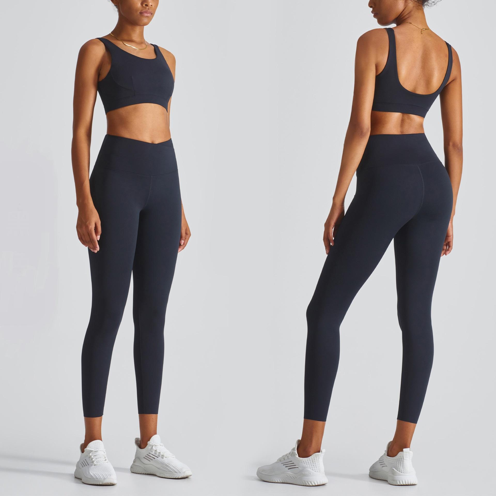 Sportswear Quick Dry Leggings High Waist Workout 2 Piece Gym Bra Fitness Yoga Suit Set for Women