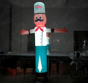 Chất Lượng Cao Inflatable Quảng Cáo Máy Tính Để Bàn Gió Đầu Bếp Skydancer Không Khí Vũ Công Hot Bán Đầu Bếp Nhảy Múa Sóng Không Khí Ống Người Đàn Ông Bóng - Product Image 2