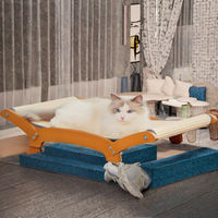 Griffoir pour chat personnalisé, cadre en bois massif avec coussin en sisal, design pliable pour chats d'intérieur