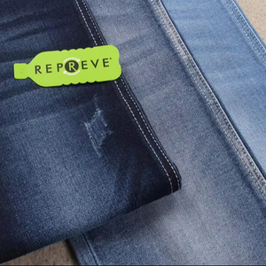 Tissu en denim Unifi Repreve, matière recyclée, bleu foncé, tissu doux pour jeans - Product Image 1