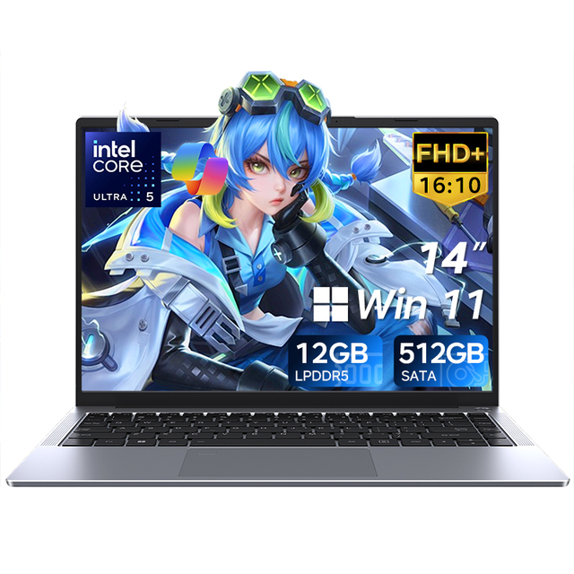 New Arrival 14 Inch Student Notebook Intel Core Ultra 5 115U 12GB LPDDR5 512GB SSD Brand New for Office Use