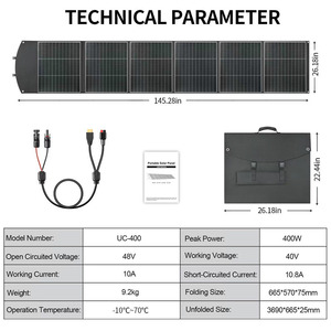 Panneaux solaires monocristallins pliables de 400 W à haute efficacité (23,5 %) - Vente directe usine - Product Image 2