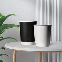 Vente en gros Logo personnalisé classique jetable 8oz 10oz 12oz 16oz 20oz tasse à thé au lait chaud café avec couvercle gobelets en papier à double paroi