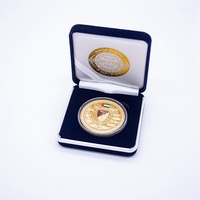 Boîte de présentation élégante pour médaille rectangulaire ou carrée en or, étui de rangement personnalisé en cuir PU de haute qualité avec bords métalliques argentés