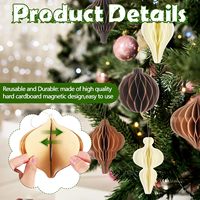 6 pièces d'ornements de Noël en papier nid d'abeille, lanternes en papier vintage 3D suspendues pour décorations de jardin et de fête durables
