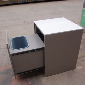 Mesa de Trabajo de Acero Inoxidable con Placa Cuadrada de Hierro de 30L, Multiusos, con Cajón y Cubo de Basura para Uso Municipal - Product Image 3