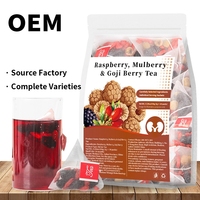Teh Pembersih Ginjal dan Hati Premium Desain Baru, Berkhasiat Tinggi, Alami Murni,  Mulberry Goji Berry Raspberry Merah, Kemasan Besar