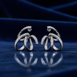 Orecchini a perno da donna con accenti in pietra e design avvolgente, gioielli di moda moderni - Product Image 2