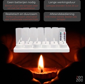 12ชิ้นเทียนอิเล็กทรอนิกส์ <span class=keywords><strong>LED</strong></span> แบบชาร์จไฟได้ไฟชา <span class=keywords><strong>LED</strong></span> พร้อมรีโมทคอนโทรลใช้แบตเตอรี่ไฟเทียนไร้เปลว - Product Image 5
